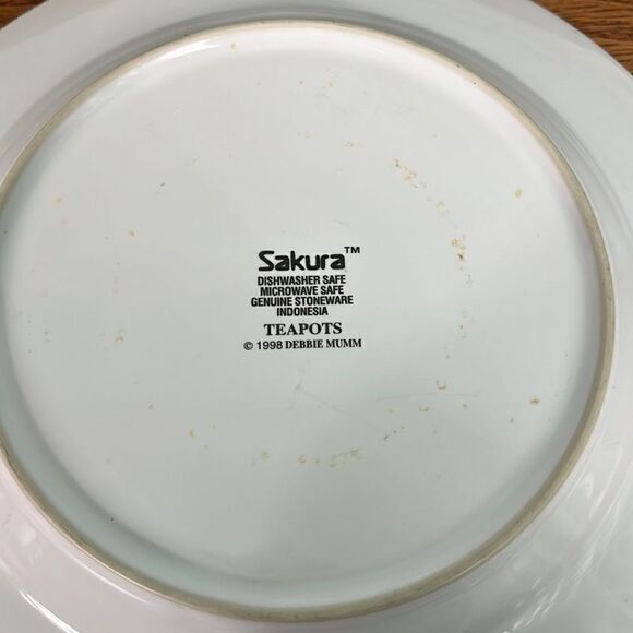 3 Sakura Salad/Bread Plates Teapots Pattern 8” Debbie Mumm 1998 - Picture 6 of 7